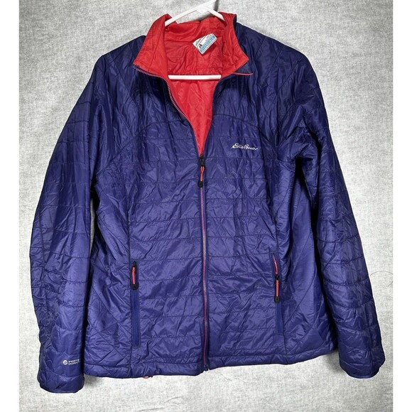 Eddie Bauer First Ascent Pertex Quantum Womens L Purple/Salmon Reversible Jacket - Picture 1 of 7